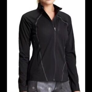 Athleta Front Runner Full Zip Jacket Women’s Size S Black Wind Water Resistant